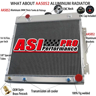 2-ROW Aluminum Radiator For 1975-1978 1977 Dodge D100 150 B100 200 PLYMOUTH V8 Foto 1 de 4