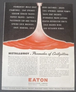 Vintage Print Ad Eaton Manufacturing Metallurgy Iron Castings Bearing Washers - Picture 1 of 2