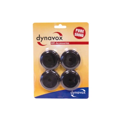 Set 4 piedini Dynavox in alluminio per dispositivi HiFi neri piedini per dispositivi 50 mm 206383
