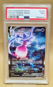 Pokemon Card PSA 9 HATTERENE VMAX Full Art Galarian Gallery #GG47 Crown Zenith - Picture 1 of 3