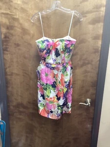 Women "J. Crew" vibrant multicolored strappless short dress. Size 4 - Picture 1 of 2