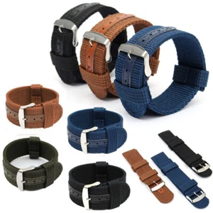 18mm 20mm 22mm 24mm Military Canvas Nylon Wrist Watch Band Strap Bracelet Sport - Picture 1 of 28