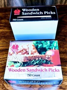 Toothpicks: 750, 3 1/2'' inch Flat Wood Food / Sandwich Picks ~ in SEALED boxes. - Picture 1 of 1