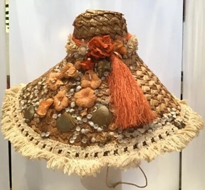 Sombrero Coolie Paja Años 40 De Colección Fedora Novelidad Playa Veldore’ Houston Foto 1 de 4