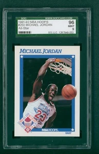 1991 NBA Hoops Basketball Card - #253 Michael Jordan, SGC 9 Mint - Picture 1 of 2
