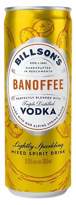 Billson's Vodka With Banoffee 355ml Can Case Of 24 • 124.90$