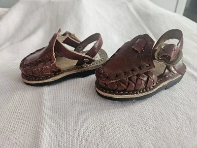 Sandalias bebé hechas a mano en México talla 2 de cuero Foto 1 de 4