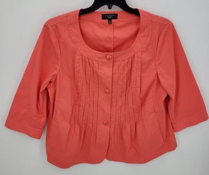 Talbots Sakko Damen 16 W orange kragenlos 3/4 Arm Knopfleiste Blazer - Bild 1 von 9