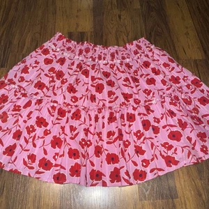 Vineyard Vines Size XL Pink With Red Flowers Ruffle Skirt Excellent Condition - Picture 1 of 4