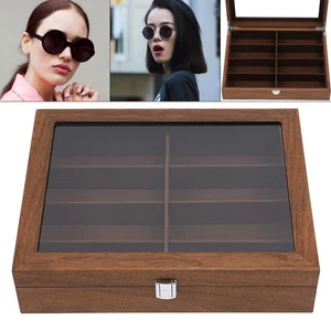 8 Slot Glasses Case Sunglasses Box Eyeglasses Display Storage Organizer Case - Picture 1 of 16