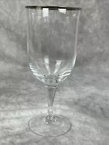 Calice in vetro da tè freddo Noritake cristallo motivo Parigi platino 7 5/8" - Foto 1 di 6