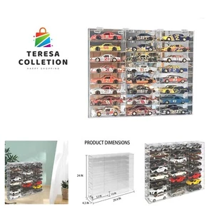 Hot Clear Acrylic Display Case for 1:24 Scale Diecast Toy Model Cars Wheels S... - Picture 1 of 10