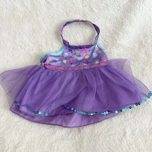 Build A Bear Workshop Vestido Halter Púrpura Flamenco Verano Ropa Accesorio Niña - Imagen 1 de 4