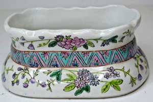 Tazón de nuez pintado a mano raro vintage con decoración floral - Imagen 1 de 6
