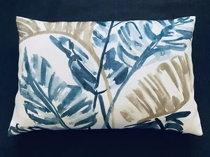 Harlequin Fabric Cushion Cover TOSHIKO Ink/Sky Leaf Design 60cm x 40cm - Picture 1 of 4