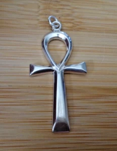 Dije Cruz Ankh Plata Esterlina Grande 39x18mm Símbolo Egipcio - Imagen 1 de 7