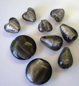 9 Lámparas Obras de Arte Vidrio Transparente Gris Plata Láminadas Cuentas de Forma Mixta GBS097 - Imagen 1 de 2