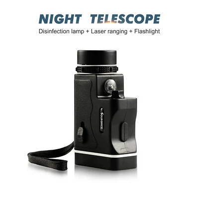 New 10x30 HD Black Monoculars Telescope Laser Ranging Flashlight Hunting Gifts - Image 1 of 4