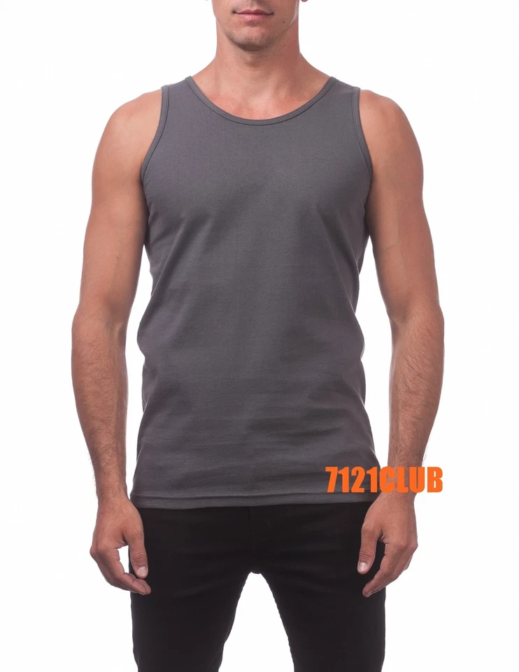 PRO CLUB TANK TOP MENS SLEEVELESS MUSCLE SHIRT PROCLUB PLAIN CAMO T SHIRTS S-5XL - Image 1 of 2
