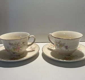 Set Of Two Vintage Tea Cup And Saucer Crooksville China - Picture 1 of 12
