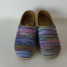 DANSKO Jute Pro Weave Vegan Clog Rainbow Multi Stripe Shoe Size EU 37  US 6.5-7