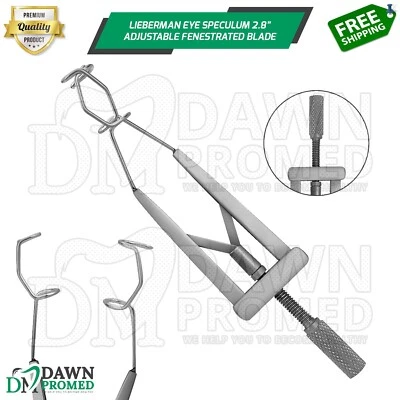 Instrumentos oftalmológicos de lâmina fenestrada ajustável Lieberman Eye Speculum - Imagem 1 de 4