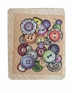 Bündel Knöpfe Kunst Näherin Schneider Kleidung Essential Holz Stempel - Bild 1 von 2