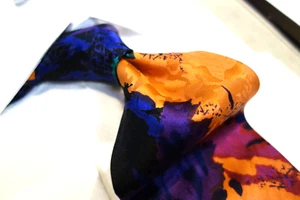 Italian Silk Tie Necktie Orange Purple Royal Blue Pink Green Artist Palette - Picture 1 of 2
