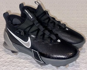 NIKE Force Zoom Trout 9 Elite Black White Metal Spike Baseball Cleats Mens 7.5 - Picture 1 of 8