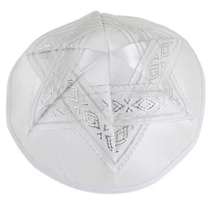 Cubierta para la cabeza judía con estrella satinada de David Kipá MAGEN Yarmulke Yamaka SANTA Kipá - Imagen 1 de 6