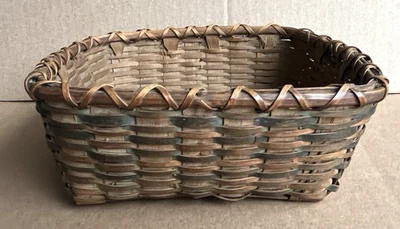 Antique Woven Splint Basket Paint Decorated 1890s Shenandoah Valley of Virginia - Image 1 of 4