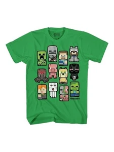 Minecraft Boys Bobble Mobs Roll Call Short Sleeve T-Shirt X-Large - Picture 1 of 1