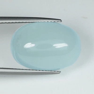 12.57 ct DAZZLING - GLOW AQUA BLUE NATURAL AQUAMARINE - Cabochon See Vdo 3750 YE - Image 1 of 2