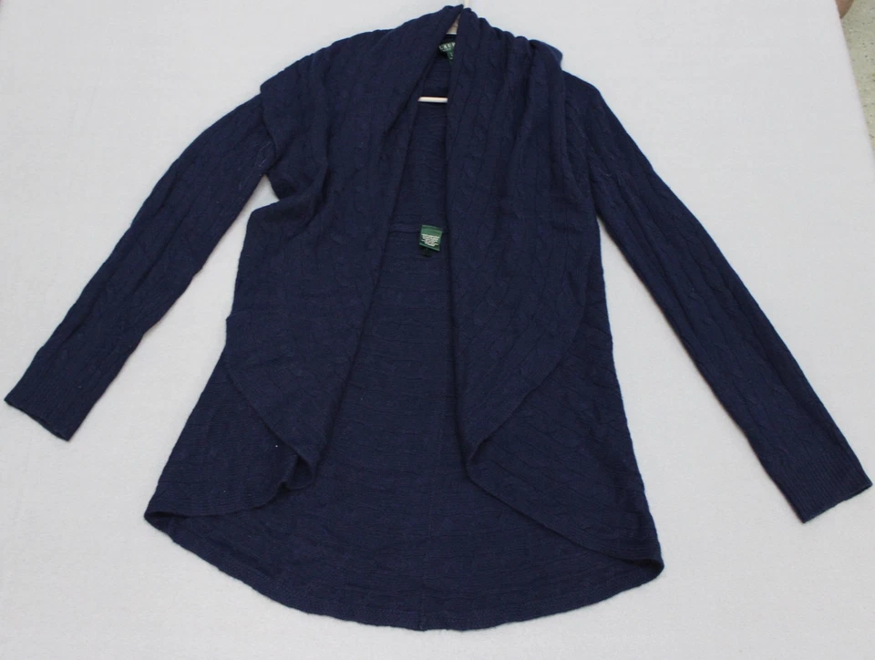 Suéter Lauren Ralph Lauren Mujer Grande XL Cárdigan Abierto Mezcla Lana Pullover Foto 1 de 4