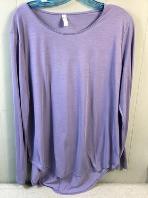 Under Armour 女式上衣 XL 紫色聚乙烯混纺长袖宽松露背 — 第 1/4 张图片