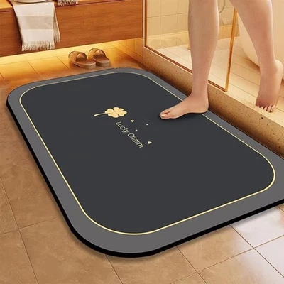 Alfombrilla de piso súper absorbente para baño antideslizante, alfombras de baño de diatomeas 1 pieza Foto 1 de 3