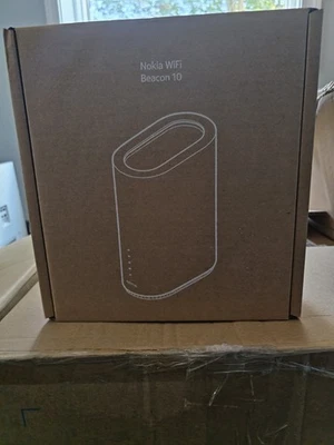 🔥Works Nokia WiFi Beacon 10 Wi-Fi 6E Tri-Band Gateway White 3xLAN 1xWAN Bundle - Image 1 of 3