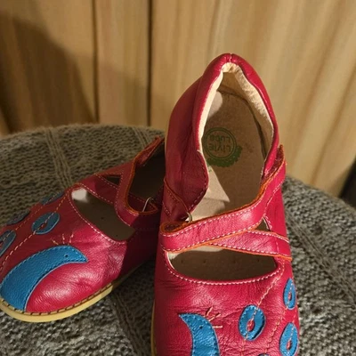 LIVIE & LUCA - Zapatos Mary-Jane de cuero para niñas - Talla 12 - rojo/rosa con azul Foto 1 de 4