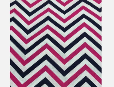 Emma & Mila Anchors Away Chevron Azul Marino Rosa Blanco 42” W 1 yarda Foto 1 de 3