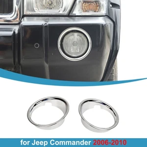 for Jeep Commander 2006 2007 2008-2010 Front Fog Light Lamp Cover Trim Chrome - Picture 1 of 12