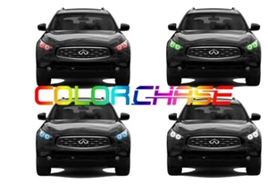 Color Chasing LED Headlight Flow Halo kit for Infiniti FX35  09-12 - Picture 1 of 10