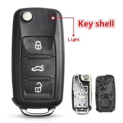  FOR VW VOLKSWAGEN 2010 - 2014 FLIP KEY FOB SHELL CASE JETTA BEETLE PASSAT GTI Foto 1 de 3
