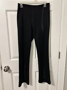 Vintage 90s Y2K Scandal Bootcut Pants Black Shiny Club Look Mid Rise Sz Med - Bild 1 von 5