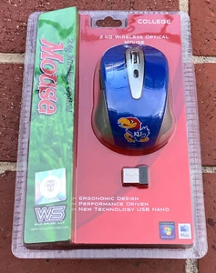 Kansas University Jayhawk Wireless Optical Mouse 2.4G Windows / Mac College NCAA - Picture 1 of 9