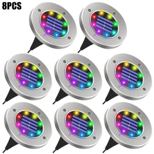 8er SOLARLEUCHTE 8LED BODENSTRAHLER AUßEN IP65 GARTENLEUCHTEN GARTEN SOLARLAMPEN - Bild 1 von 15