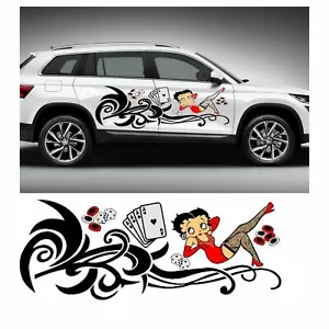 BETTY BOOP TRIBAL VINYL DECAL CAR TRUCK HOOD SIDE - Foto 1 di 1