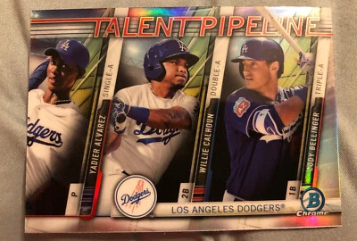 Cody Bellinger Alvarez Calhoun 2017 Bowman Platinum Talent Pipeline Refractor - Image 1 of 2