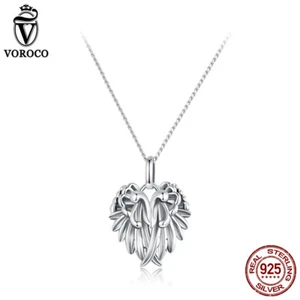Collar de cuentas con alas de guardián de plata esterlina 925 VOROCO para mujer regalos joyería - Imagen 1 de 16