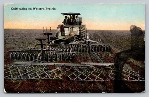 Cultivating on Western Prairie Men Farm Equipment Vintage DB Unused Postcard - Picture 1 of 2