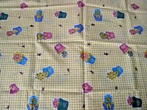 Vintage Daisy Kingdom Fabric Garden Bears Allover Tossed Pots 45" x 24" - Picture 1 of 5